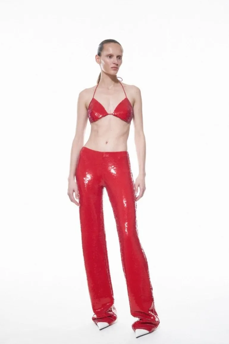 Tops<CULT MIA JADE SEQUINNED BRA Red