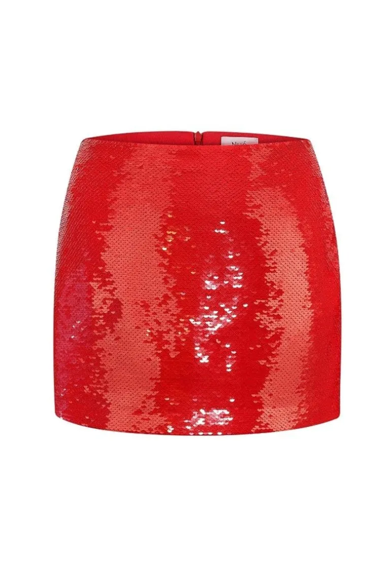 Skirts<CULT MIA JEMMA SEQUINNED MINI SKIRT Red