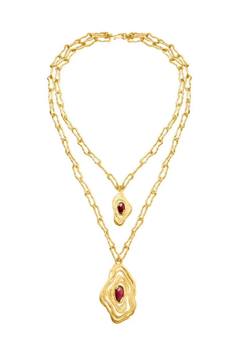 Necklaces<CULT MIA RED NEBULA NECKLACE Gold