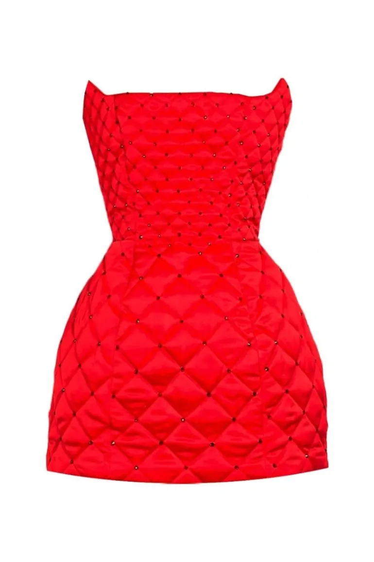 Dresses | Mini Dresses<CULT MIA QUILTED MINI DRESS Red