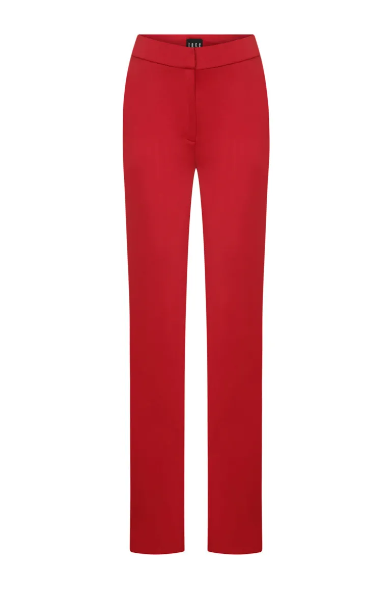 Pants<CULT MIA STRAIGHT LET SATIN PANTS Red