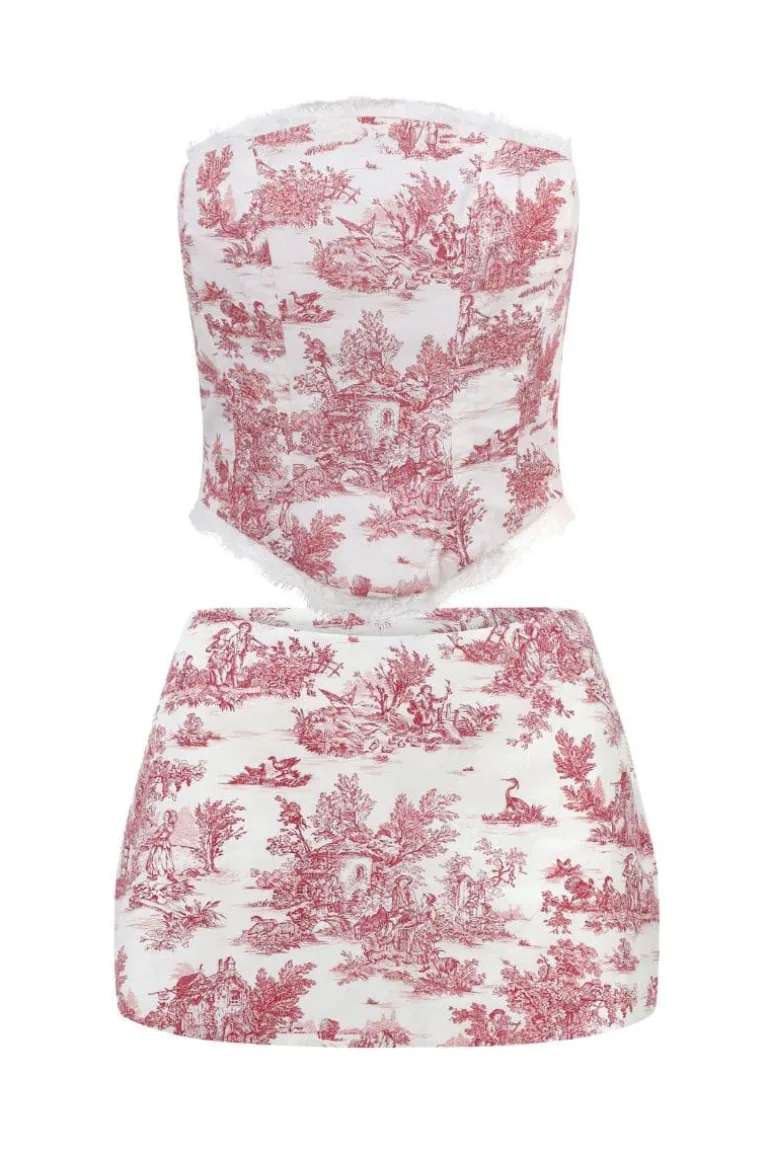 Outfit Sets<CULT MIA TOILE AURORA CORSET AND SKIRT SET Red