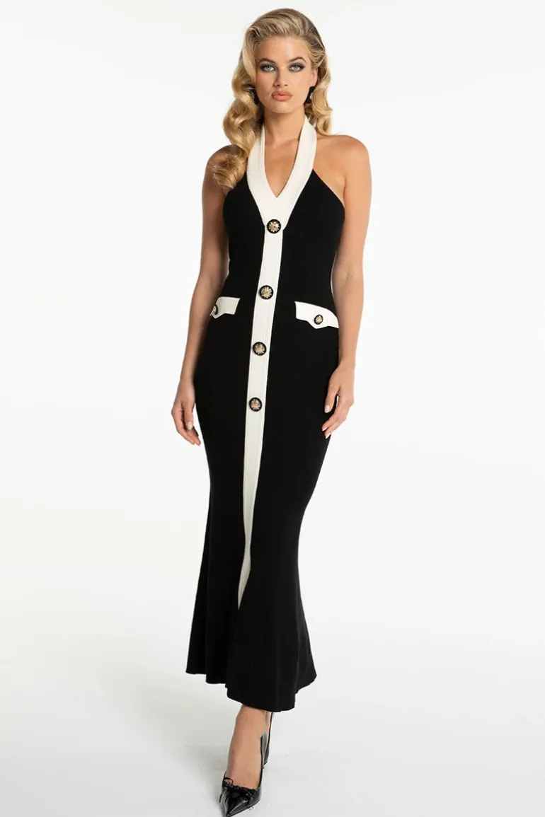 Dresses | Midi Dresses<CULT MIA REGINA KNIT DRESS Black and White