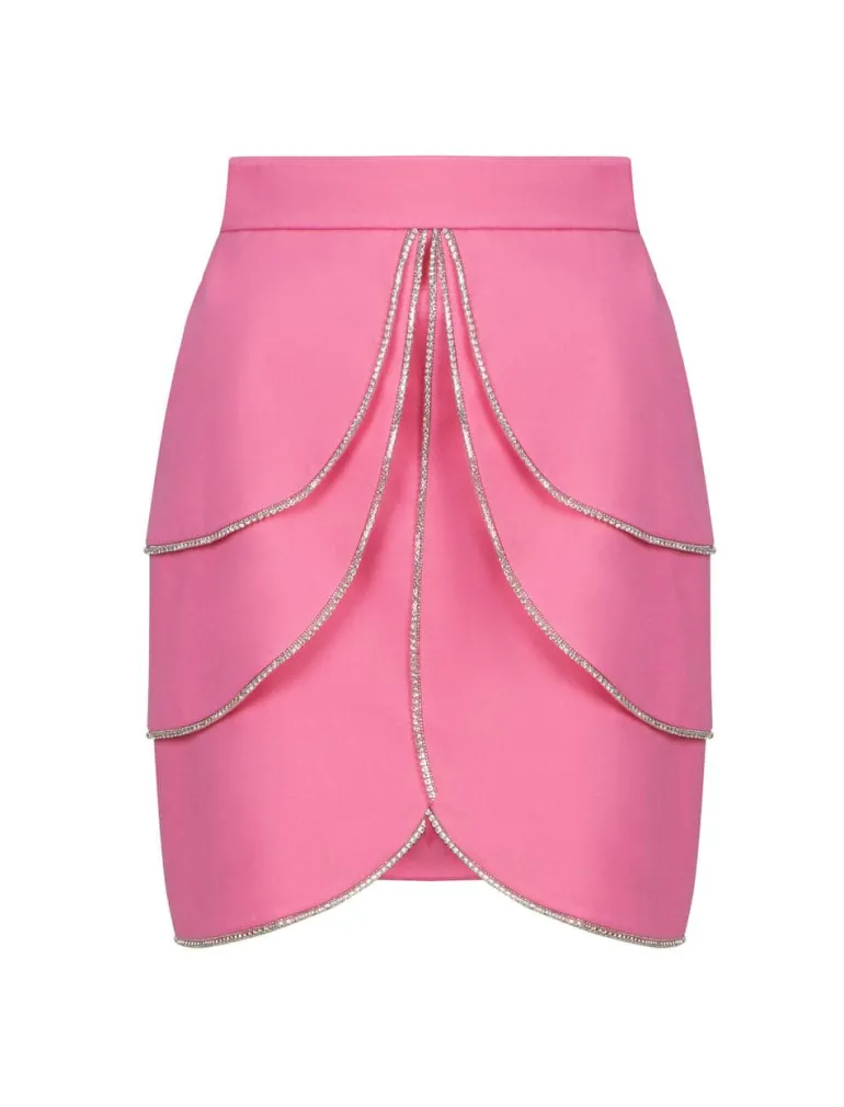 Skirts<CULT MIA RHINESTONE EMBELLISHED PINK MINI SKIRT