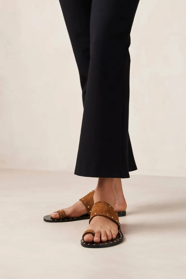 Sandals<CULT MIA RILEY BROWN LEATHER SANDALS