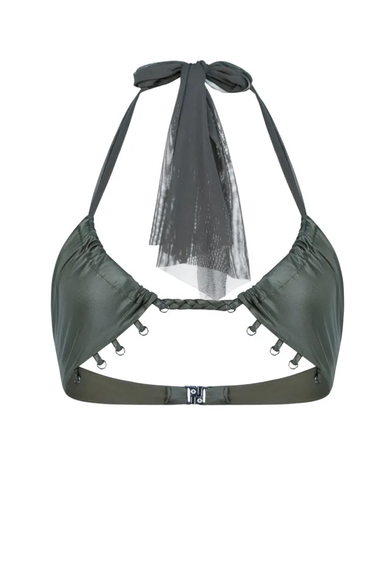 Swimwear<CULT MIA RINGED-UNDER BIKINI TOP Dark Green