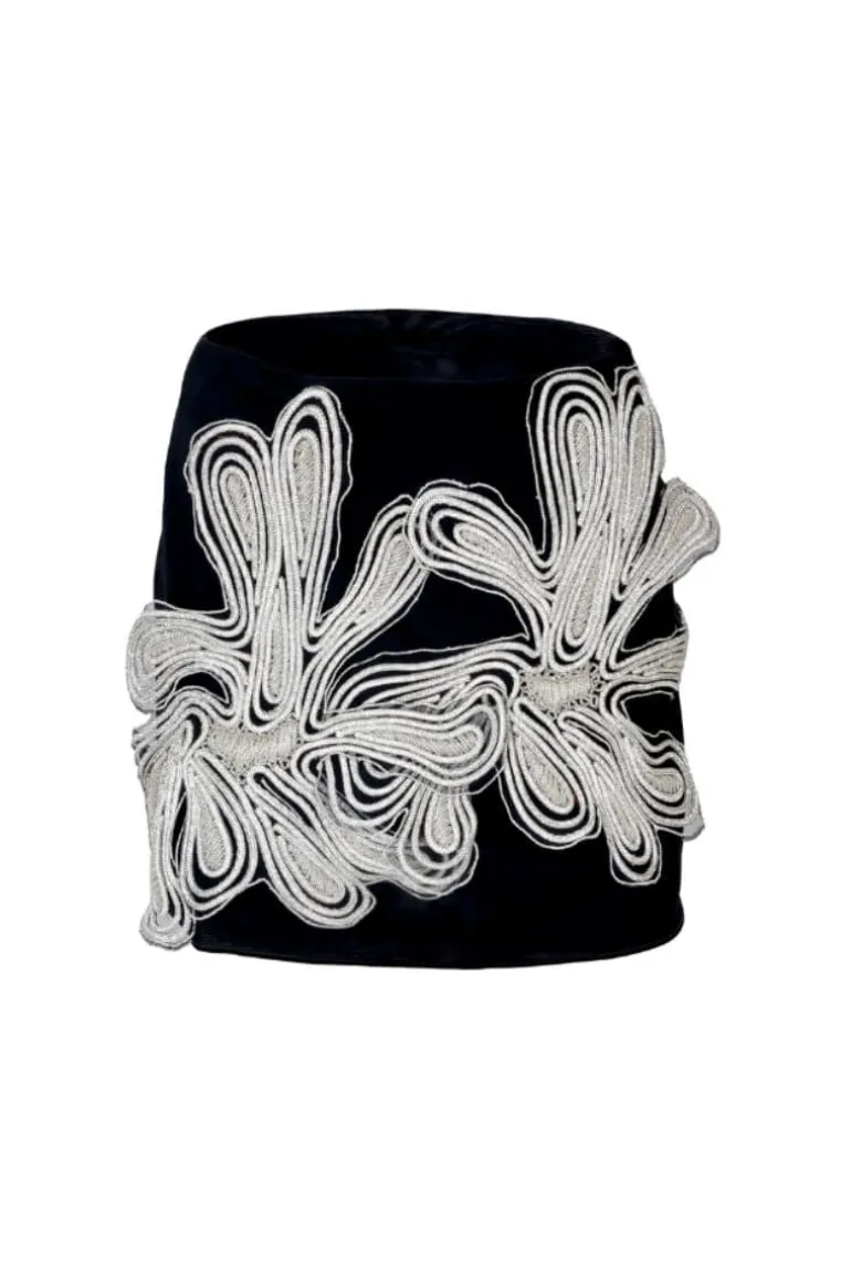 Skirts<CULT MIA RIRE SKIRT Black and Silver