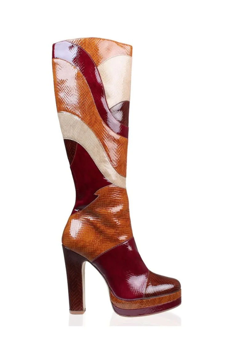 Boots<CULT MIA RIVER KNEE-HIGH BOOTS IN 70S Brown