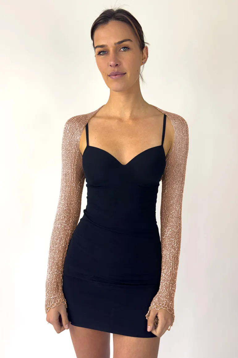 Knitwear<CULT MIA CHAIN BOLERO SHRUG Rose Gold