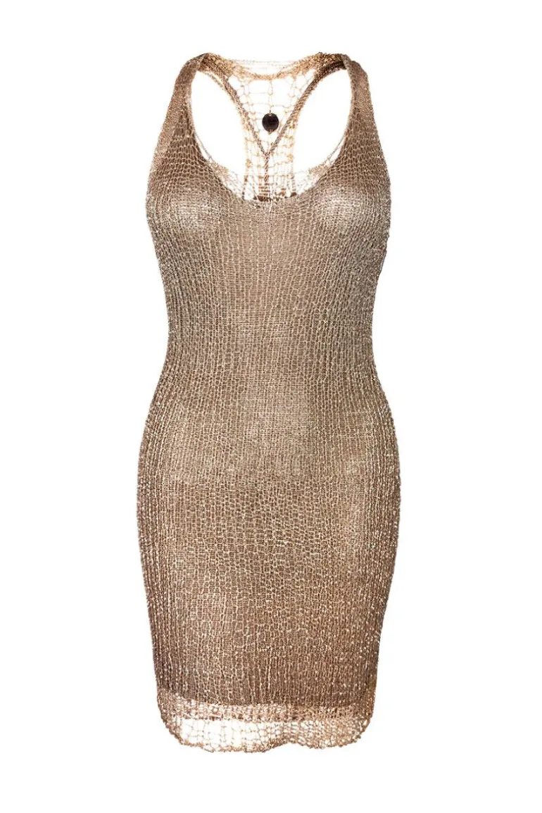 Dresses | Mini Dresses<CULT MIA CHAIN RACERBACK MINI DRESS WITH SLIP Rose Gold