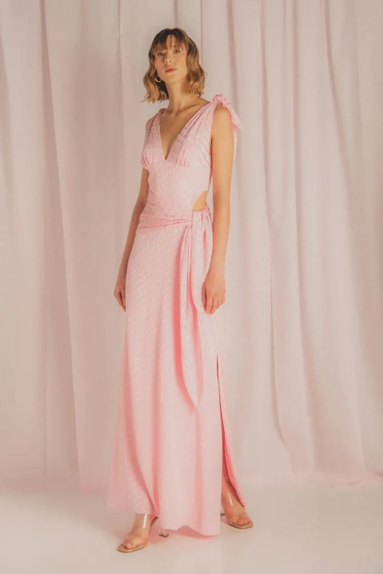 Dresses<CULT MIA TIE-DETAILED MAXI DRESS Rose