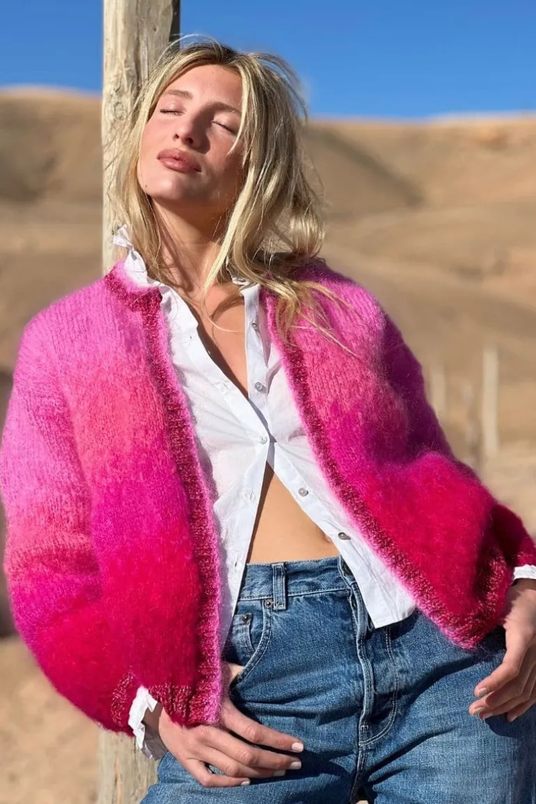 Knitwear<CULT MIA TIE&DYE MOHAIR GILET Rose
