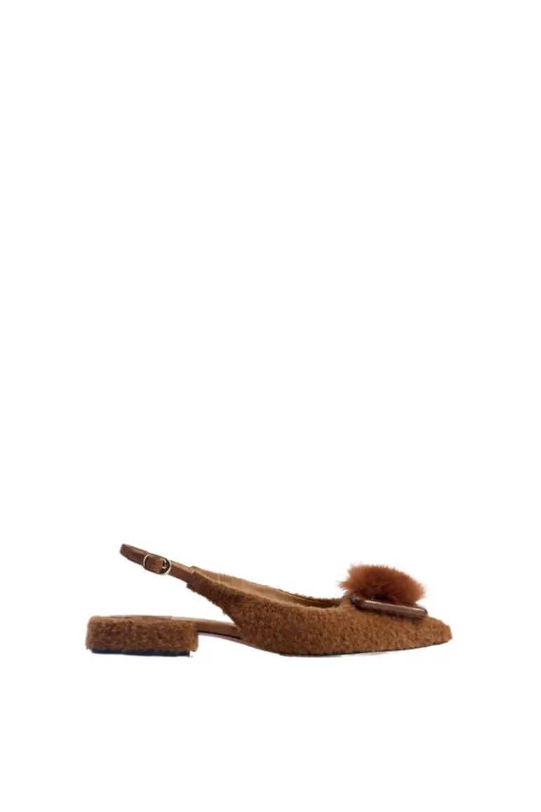 Flats<CULT MIA ROYA SLINGBACK FLATS Caramel
