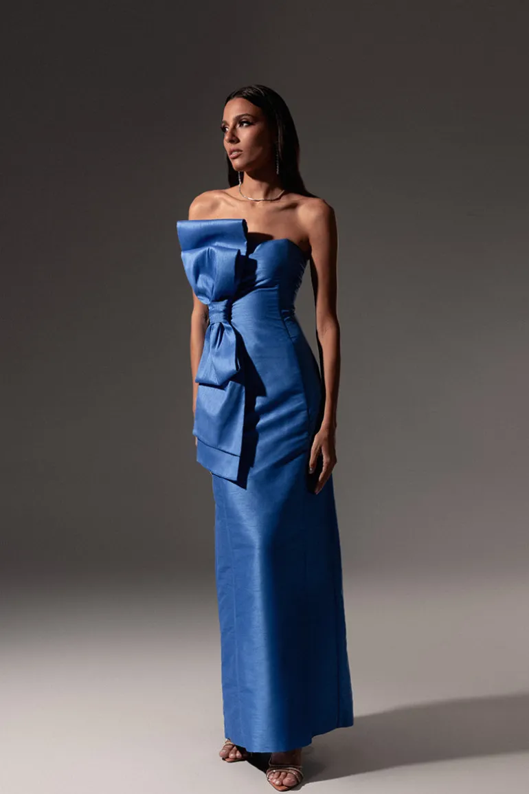 Dresses | Gowns<CULT MIA SHANTUNG BOW GOWN Royal Blue