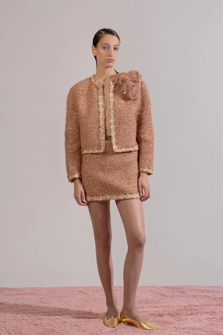 Skirts<CULT MIA ROZANY KNITTED MINI SKIRT Beige