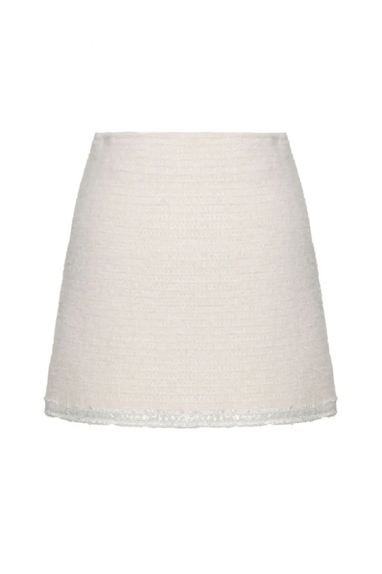 Skirts<CULT MIA ROZANY KNITTED MINI SKIRT Cream