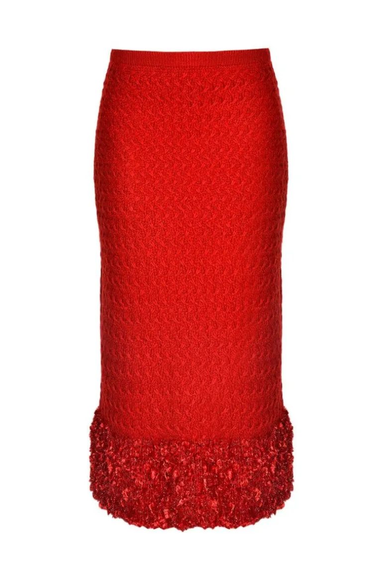 Skirts<CULT MIA KNITTED MIDI SKIRT Ruby