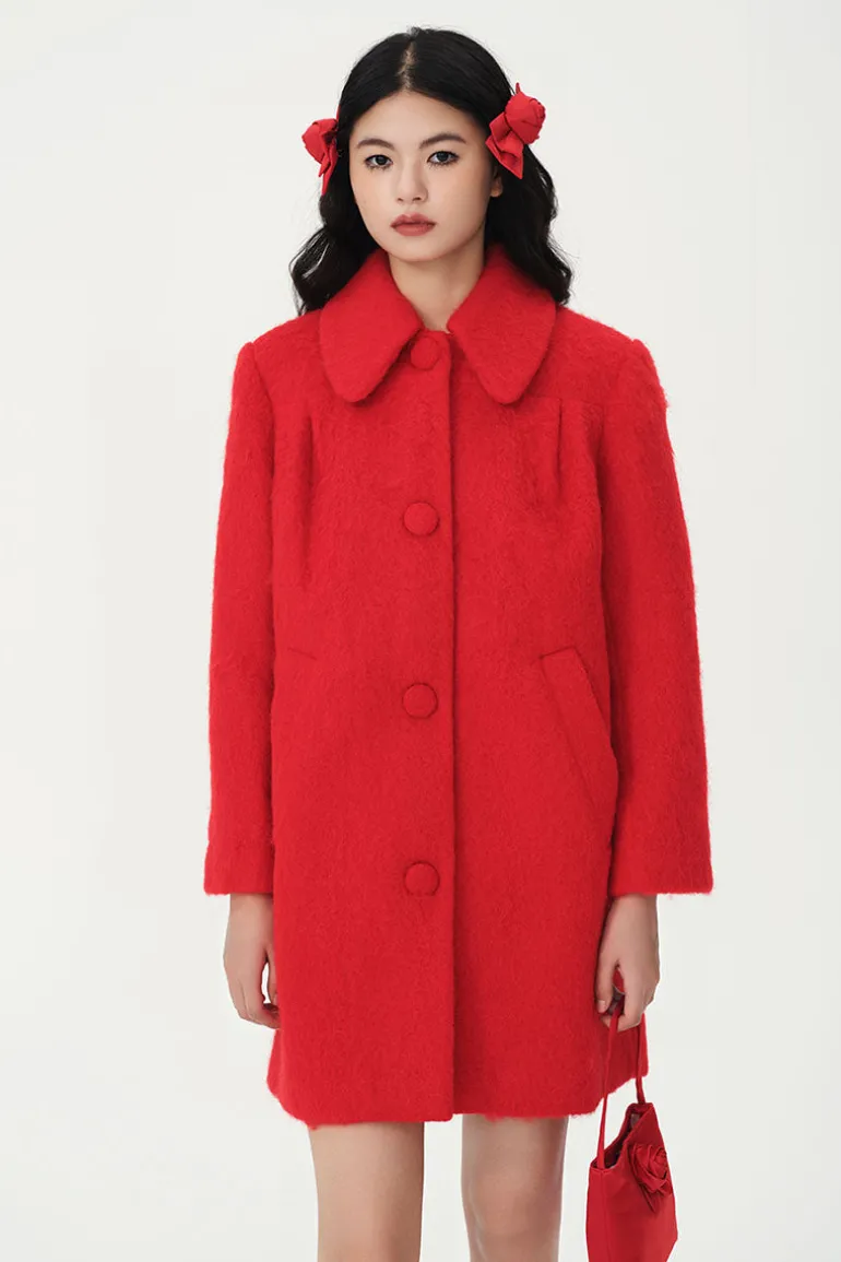 Coats<CULT MIA RUBY WOOL COAT Red