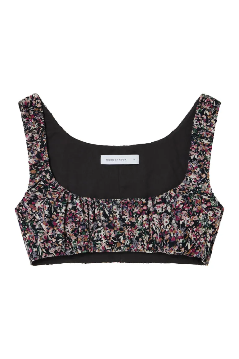 Tops<CULT MIA RUE GATHERED BRALETTE IN Black Multi