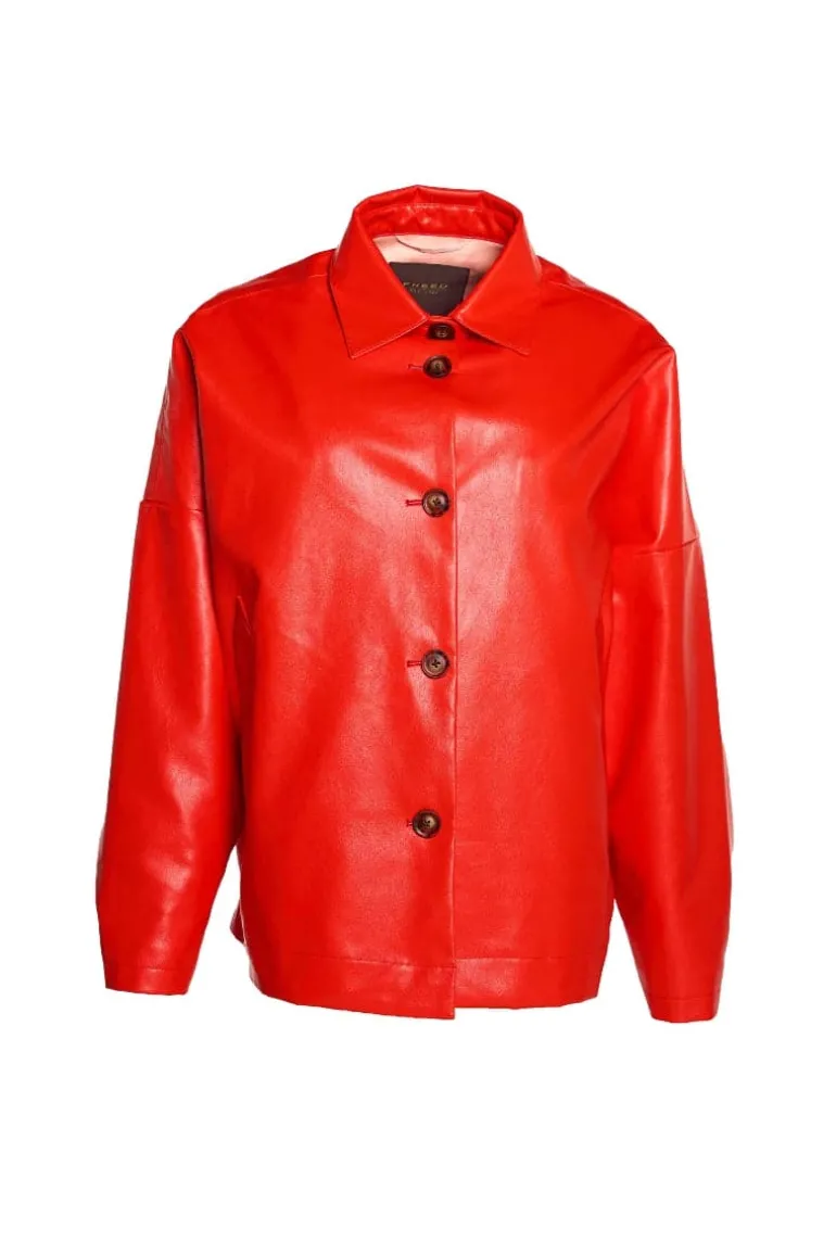 Jackets<CULT MIA RYDER FAUX LEATHER JACKET Tart