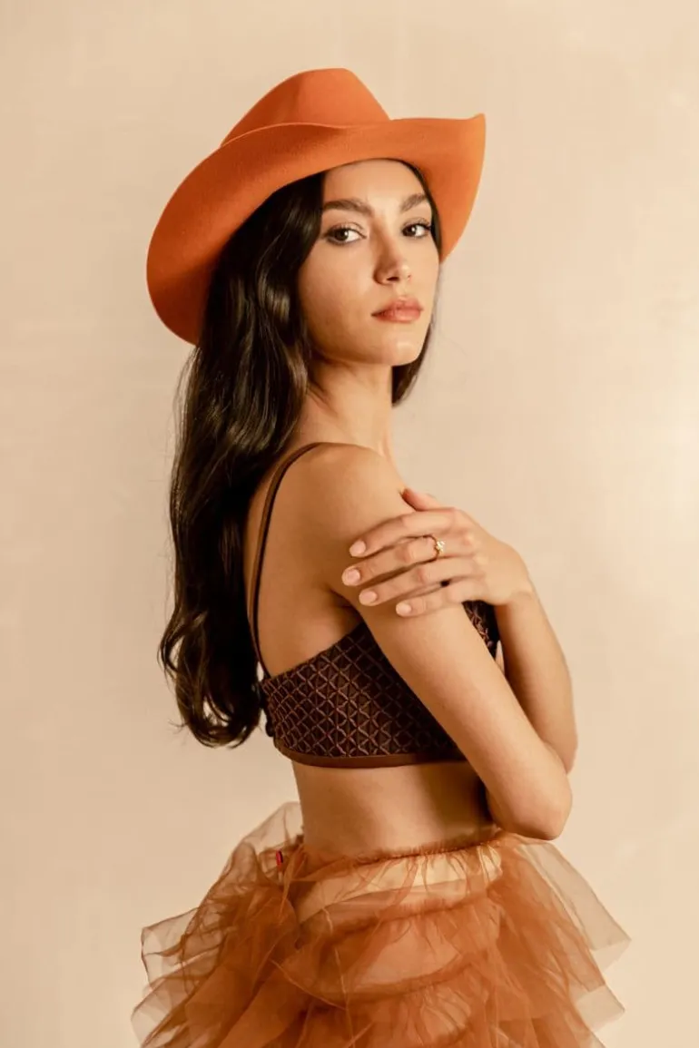 Hats<CULT MIA RYLEE TEXAN STYLE HAT Orange