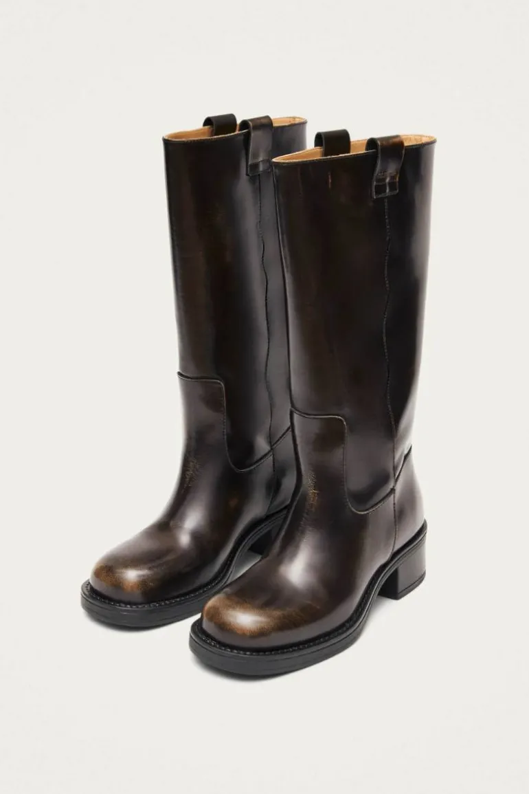 Boots<CULT MIA SAJAN LEATHER BOOTS IN BROWN
