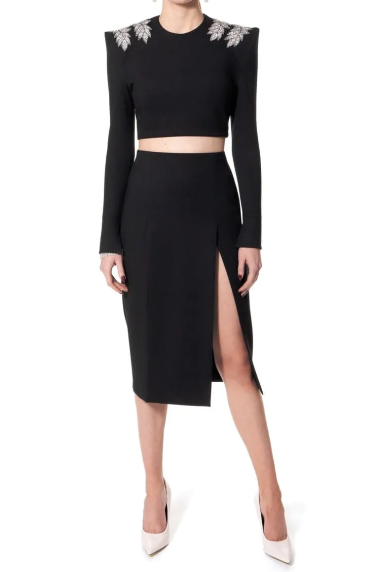 Skirts<CULT MIA SALMA MIDI SKIRT Pearl Noir