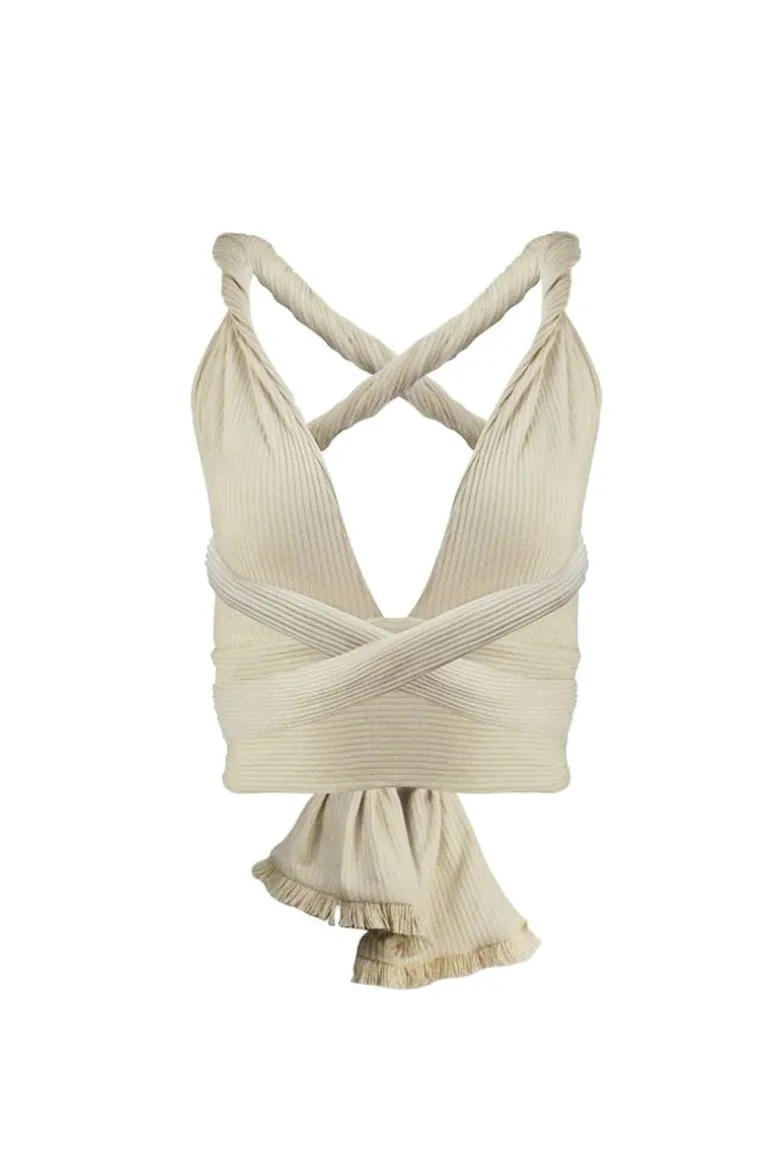 Tops<CULT MIA SALOME II WRAP TOP Nude