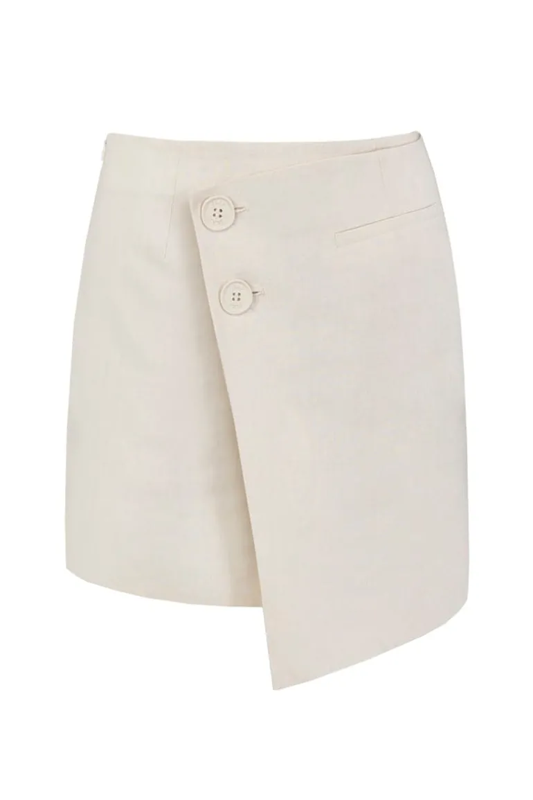 Skirts<CULT MIA ASYMMETRIC MINI SKIRT Sandy Beige