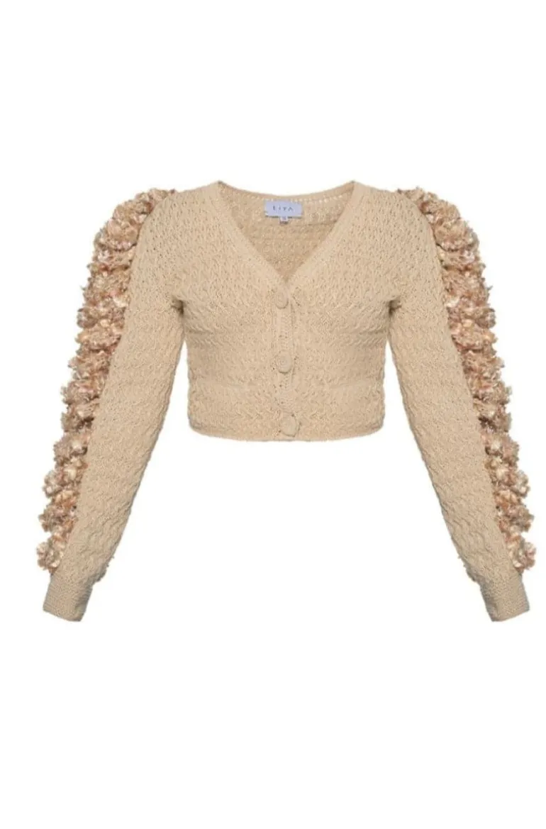 Knitwear<CULT MIA SANDY HAND KNITTED CARDIGAN Beige