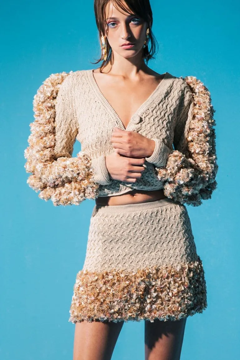 Knitwear<CULT MIA SANDY HAND KNITTED CARDIGAN Beige