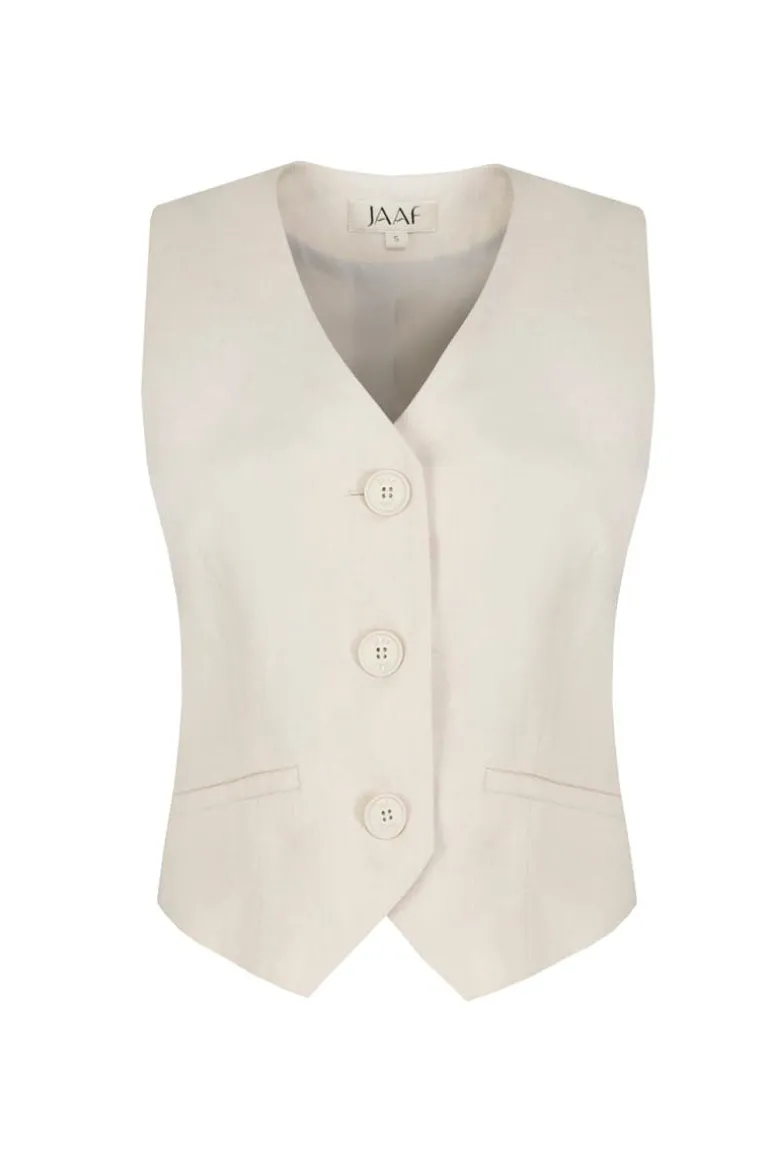 Tops<CULT MIA TAILORED VEST TOP Sandy Beige