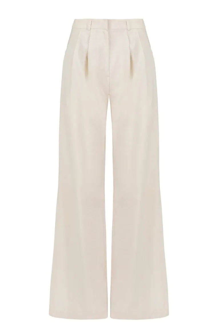 Pants<CULT MIA TAILORED WIDE-LEG PANTS Sandy Beige