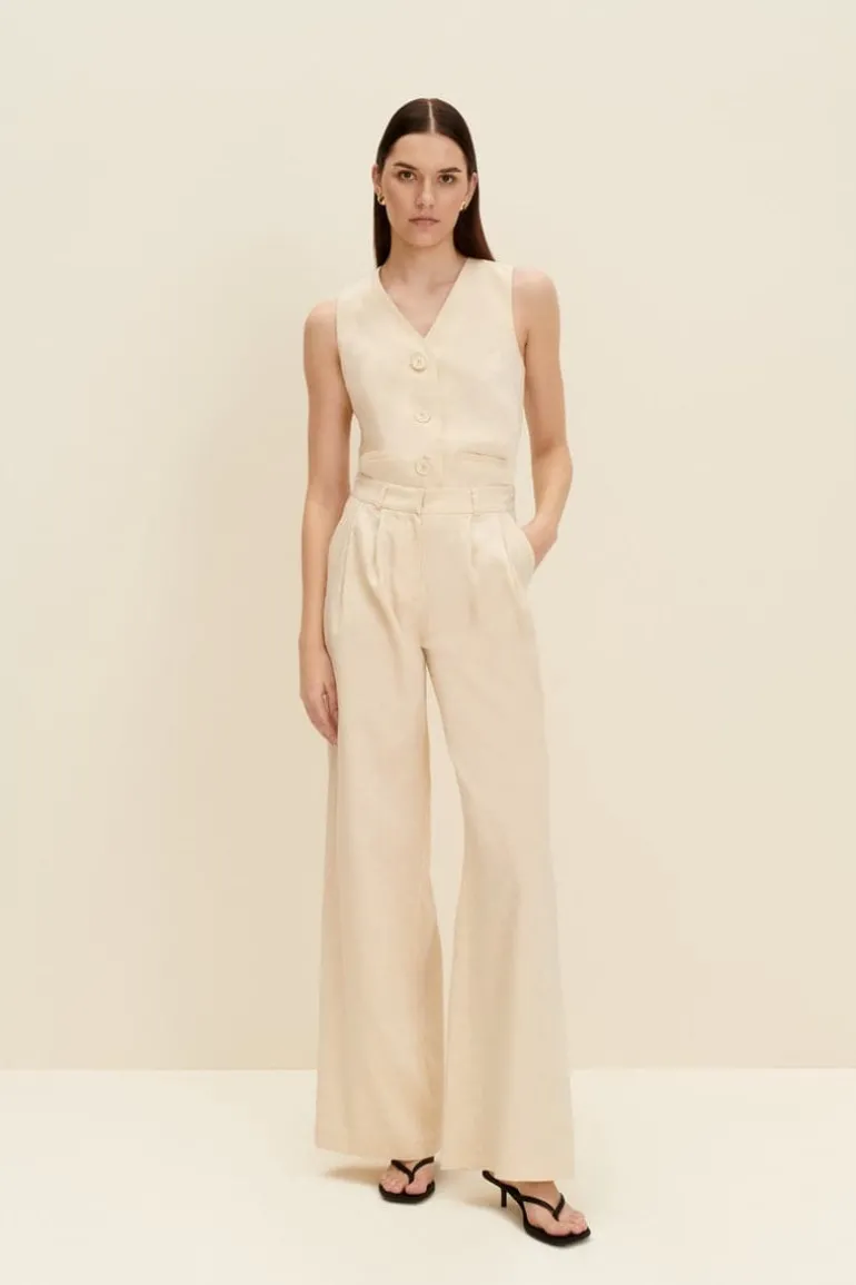 Pants<CULT MIA TAILORED WIDE-LEG PANTS Sandy Beige