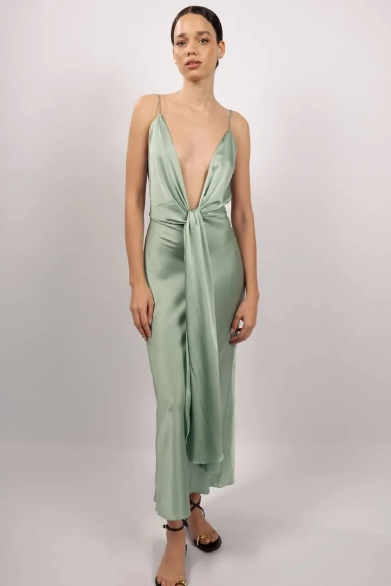 Dresses<CULT MIA SANTA CRUZ WRAP AROUND MAXI DRESS Lake Green