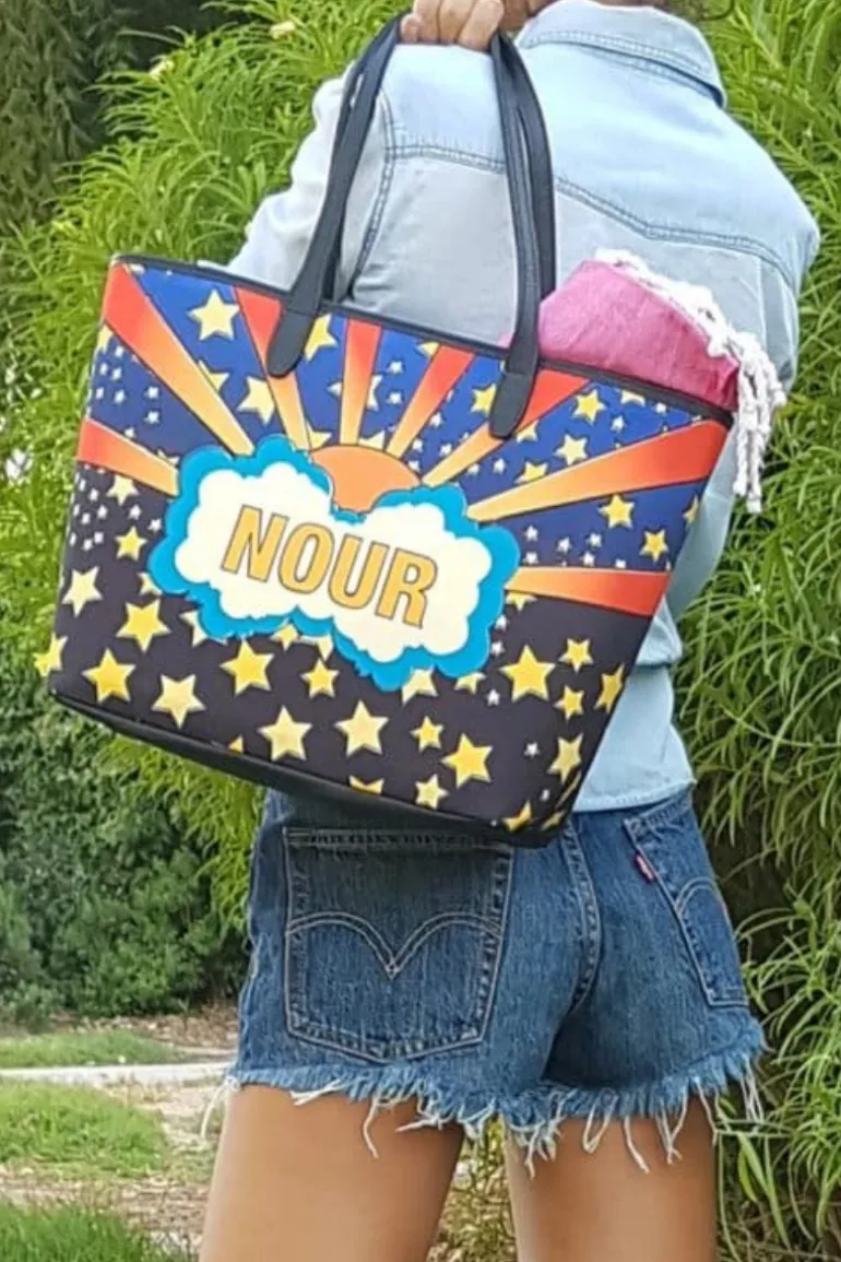 Shoulder Bags<CULT MIA SAY MY NAME LUCKY TOTE BAG Multicolor