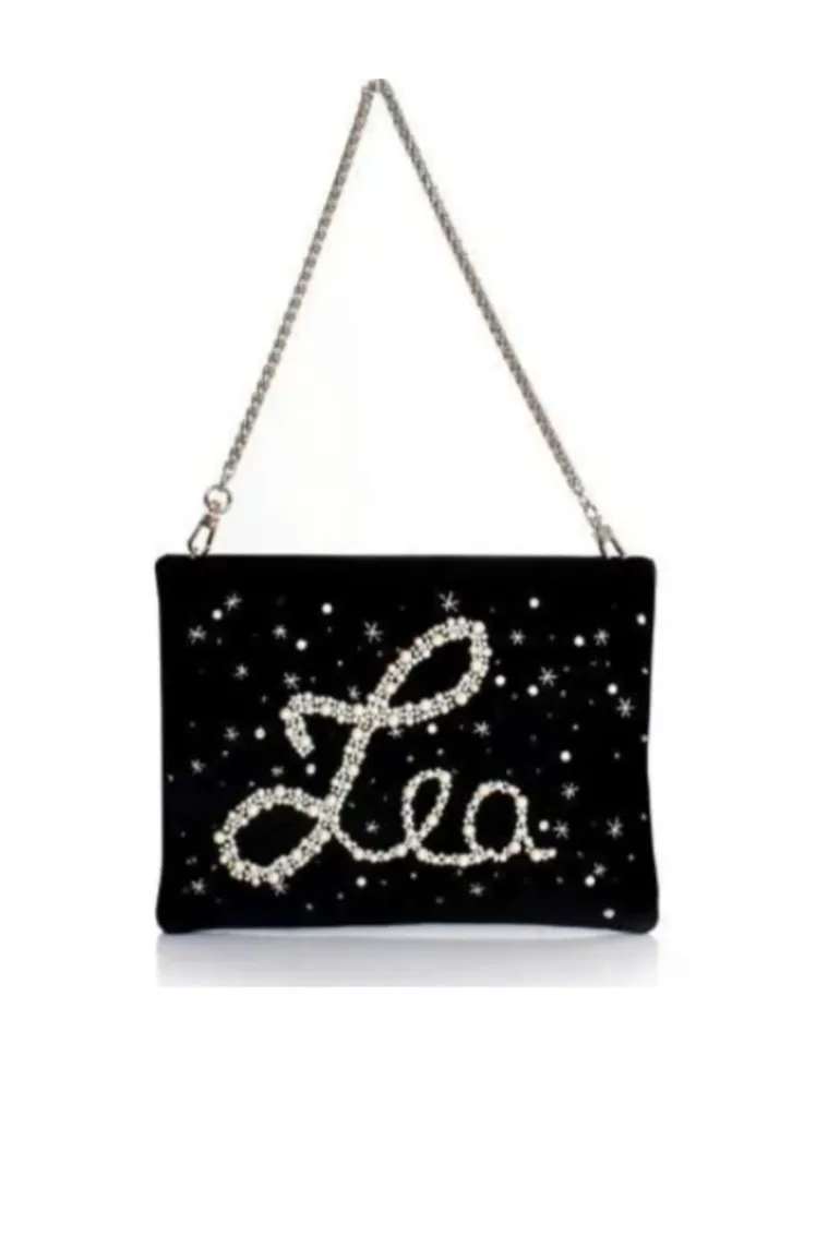 Clutch Bags<CULT MIA SAY MY NAME VELVET MINI POUCH Black