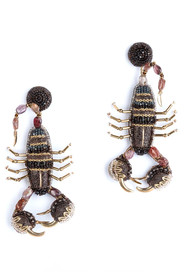 Earrings<CULT MIA SCORPION EARRINGS Brown