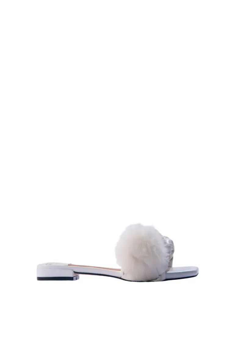 Flats<CULT MIA SELERA SQUARE SLIDERS White