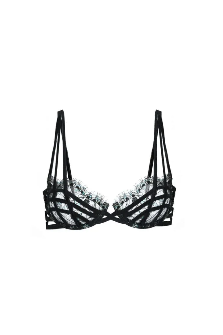 Lingerie<CULT MIA SELINA SATIN DOUBLE-LAYERED BRA Black