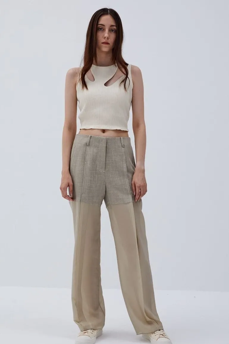 Pants<CULT MIA SEMI TRANSPARENT PANTS Beige