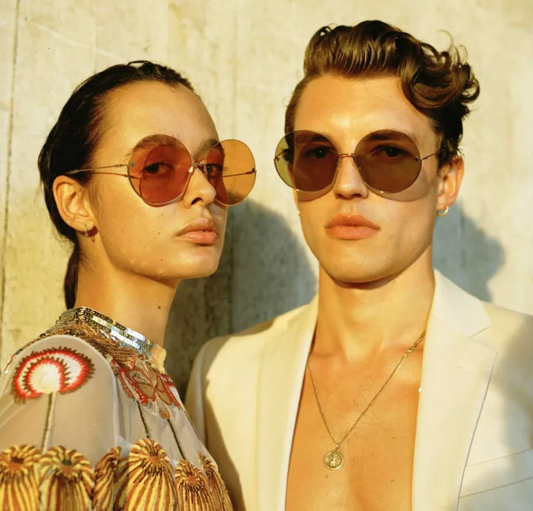 Sunglasses<CULT MIA SENSE OF SONDER 12K GOLD PLATED FRENCH ACETATE SUNGLASSES Mandarin