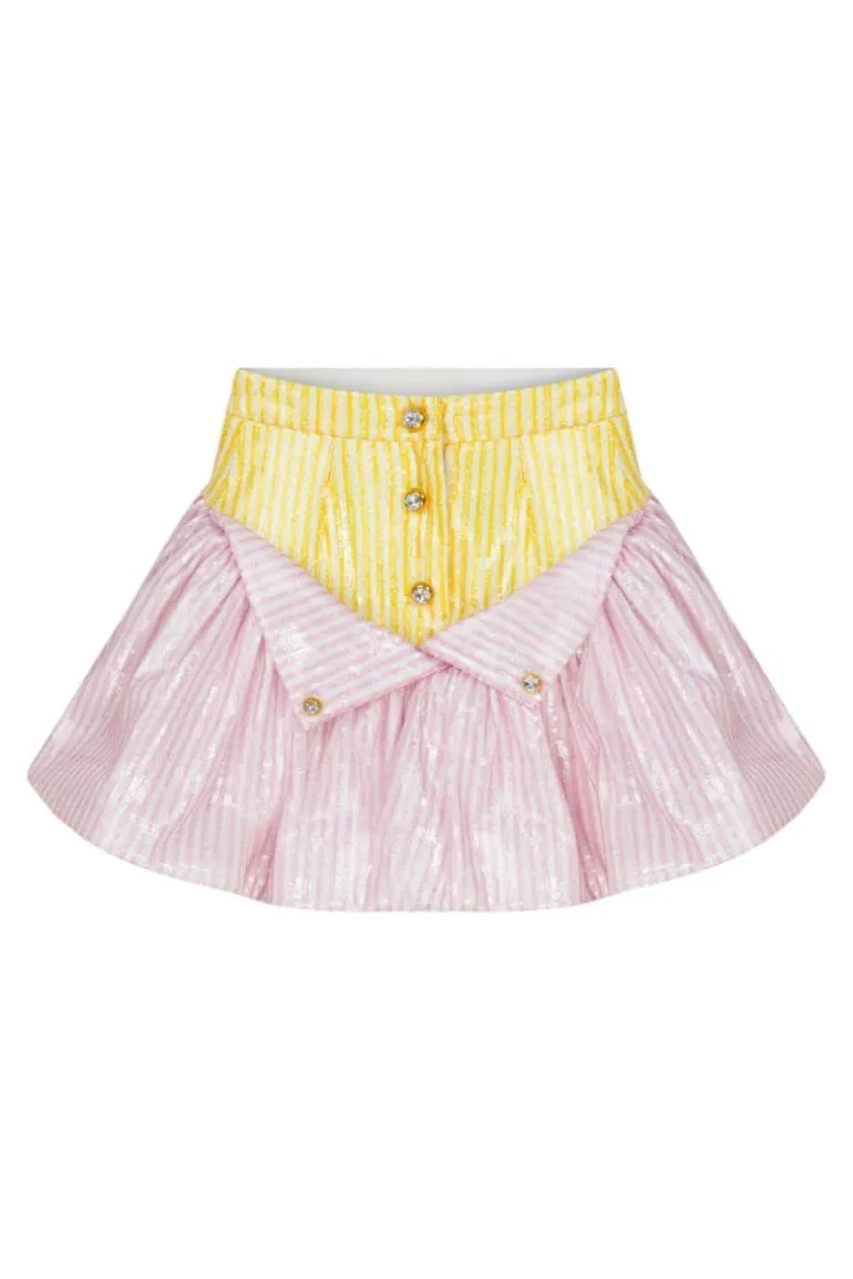 Skirts<CULT MIA SEQUIN RUFFLE MINI SKIRT Pink/Yellow
