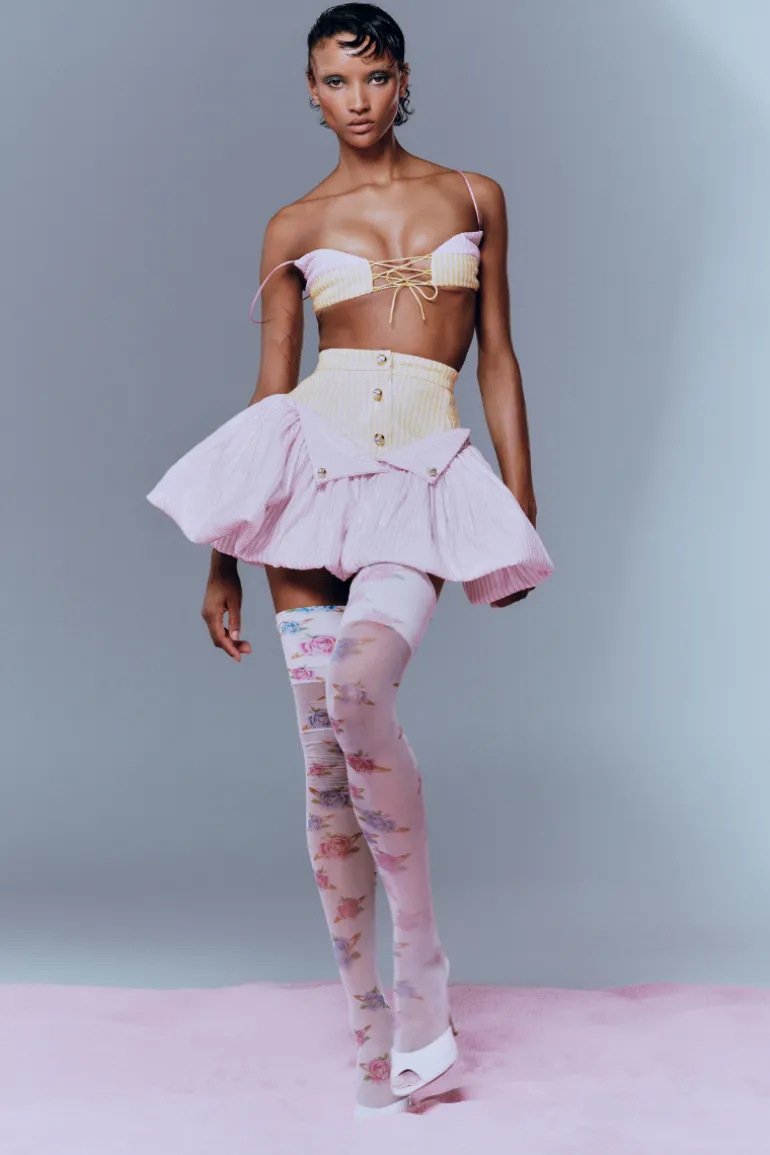 Skirts<CULT MIA SEQUIN RUFFLE MINI SKIRT Pink/Yellow