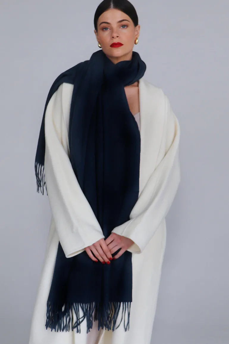 Scarves<CULT MIA SERENE LAMBSWOOL SHAWL IN Navy