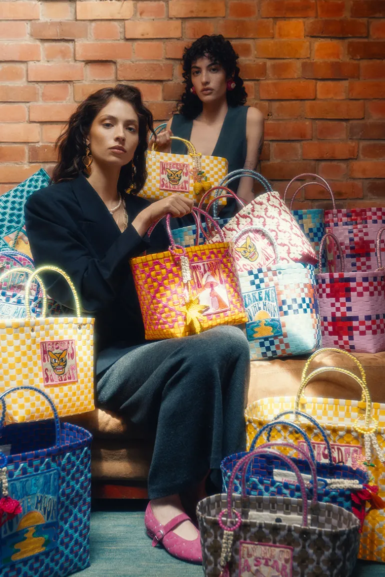 Top Handle Bags<CULT MIA SERENE ZUNCHO MEDIUM TOTE BAG Blue and Orange