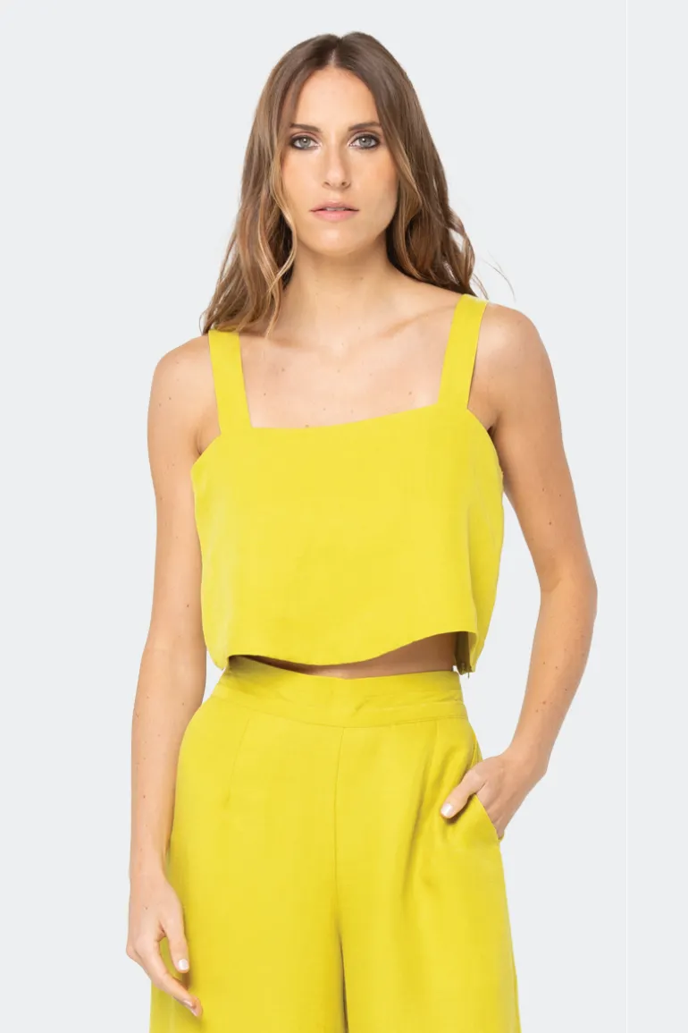 Tops<CULT MIA SERENGETI CROP TOP Citron