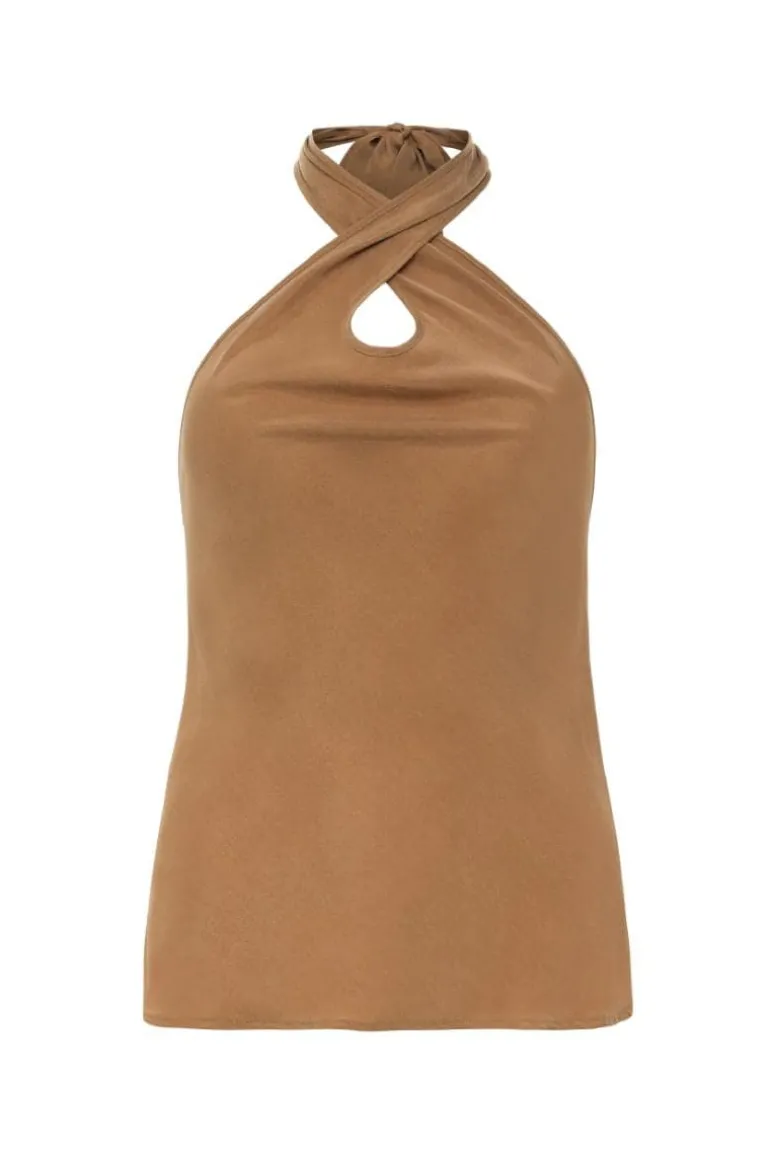 Tops<CULT MIA SERENGETI HALTER TOP Mocha
