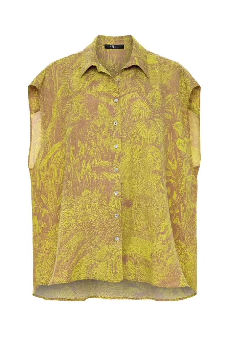 Tops<CULT MIA SERENGETI SLEEVELESS NAT SHIRT Silva