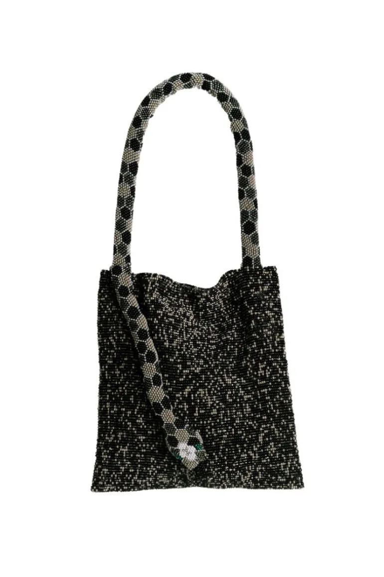 Top Handle Bags<CULT MIA SERPENT SMALL IN GRAY WITH GRAY WHITE AND BLACK Grey, Black & White